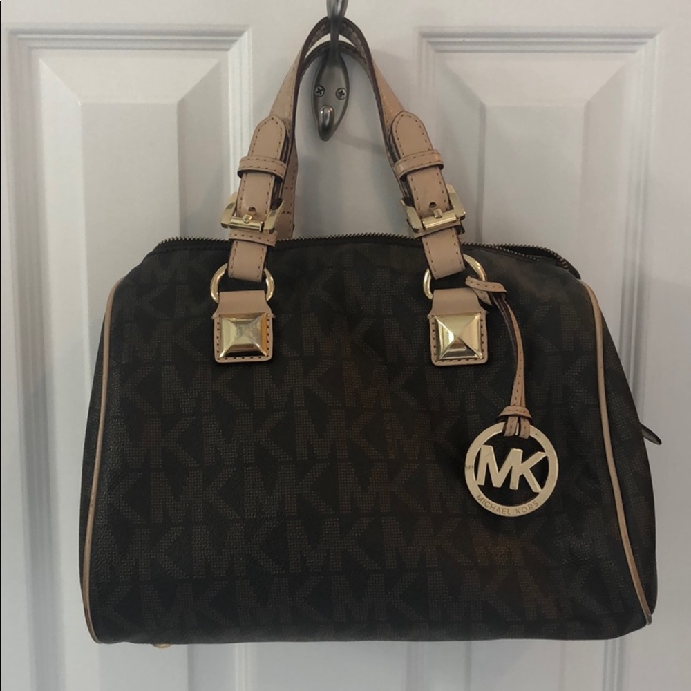 Brown Michael Kors MK Logo handbag